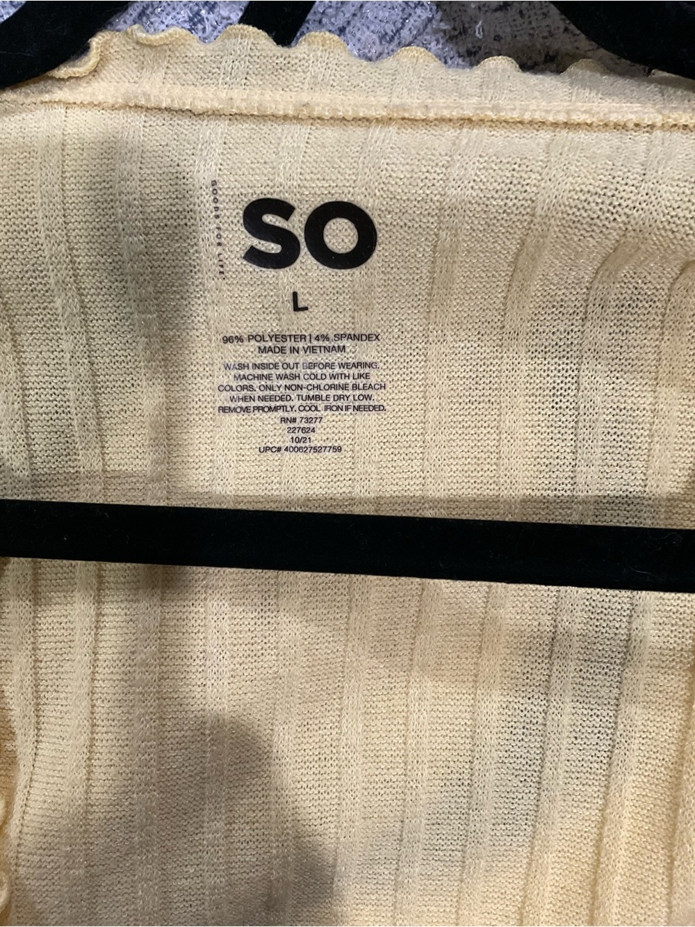 SO Yellow Ribbed Button-Down - Picture 5 of 5